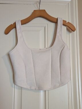 Altar'd State Soft Cream Corset Top